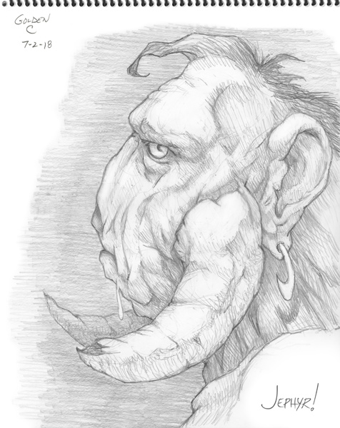 "Adrian" - Pencil Drawing - Copyright 2018, Jephyr (Jeff Curtis), All Rights Reserved